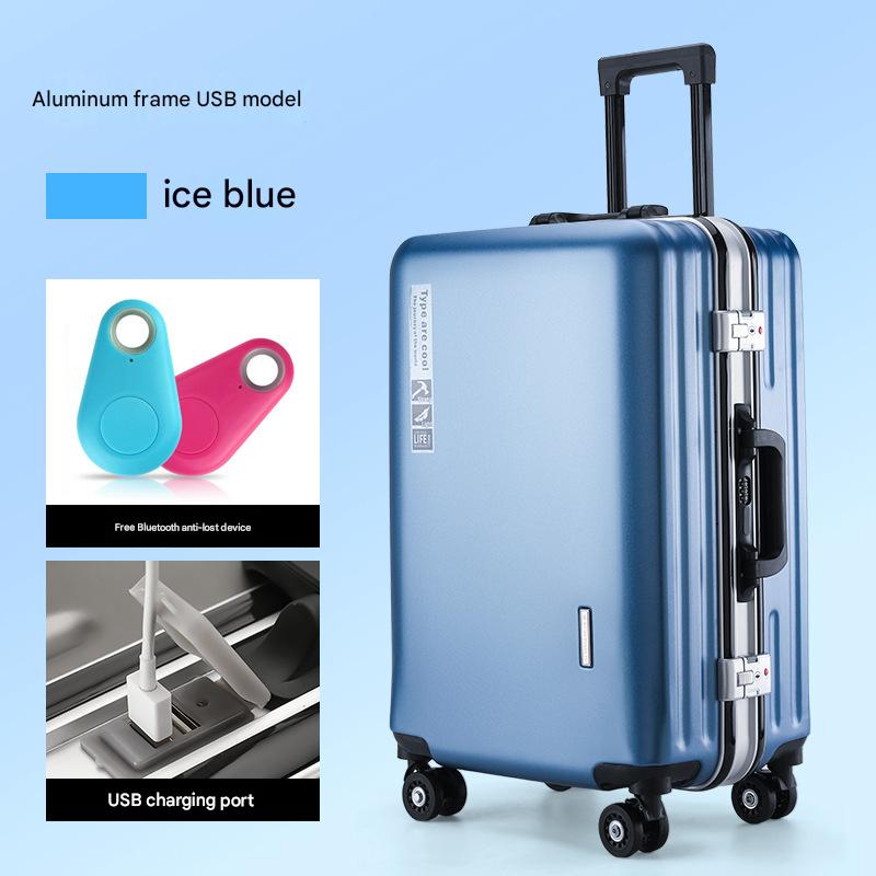 Ice blue-anti-lost charging port aluminum frame