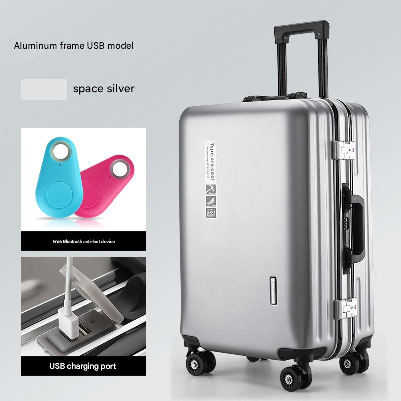 Silver-anti-lost charging port aluminum frame