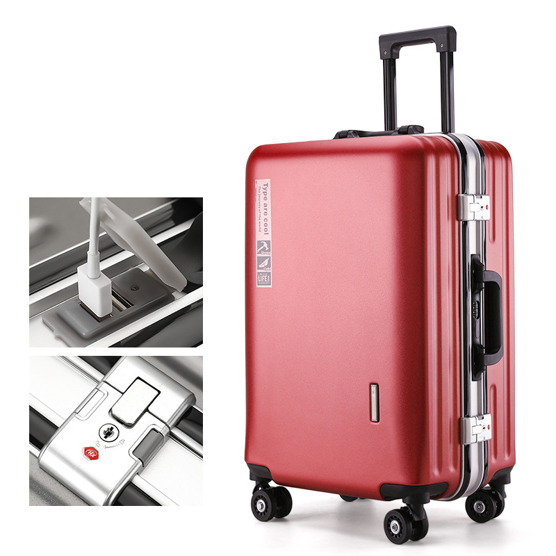 wine red-charging port aluminum frame