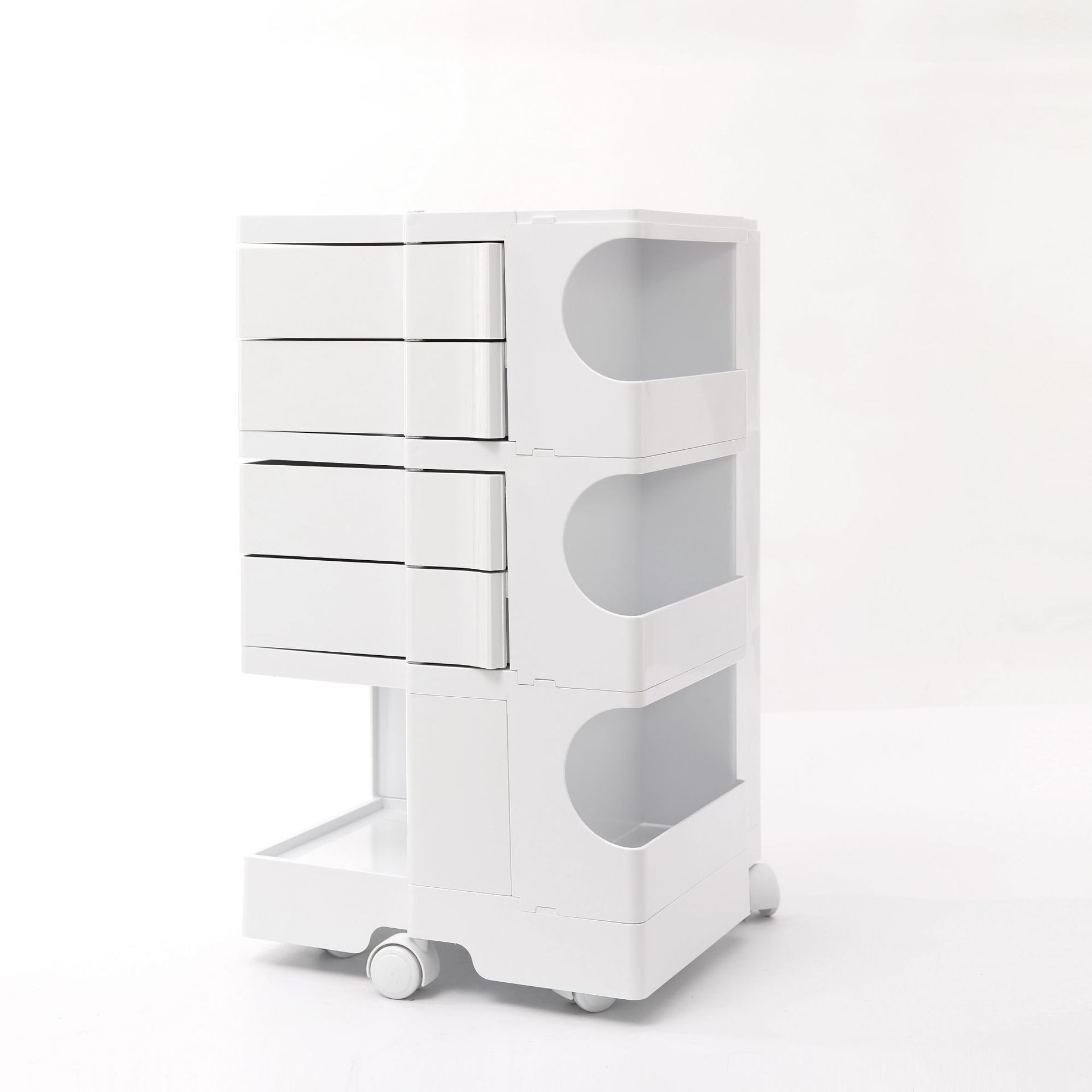 Cool white (3 layers, 4 drawers)