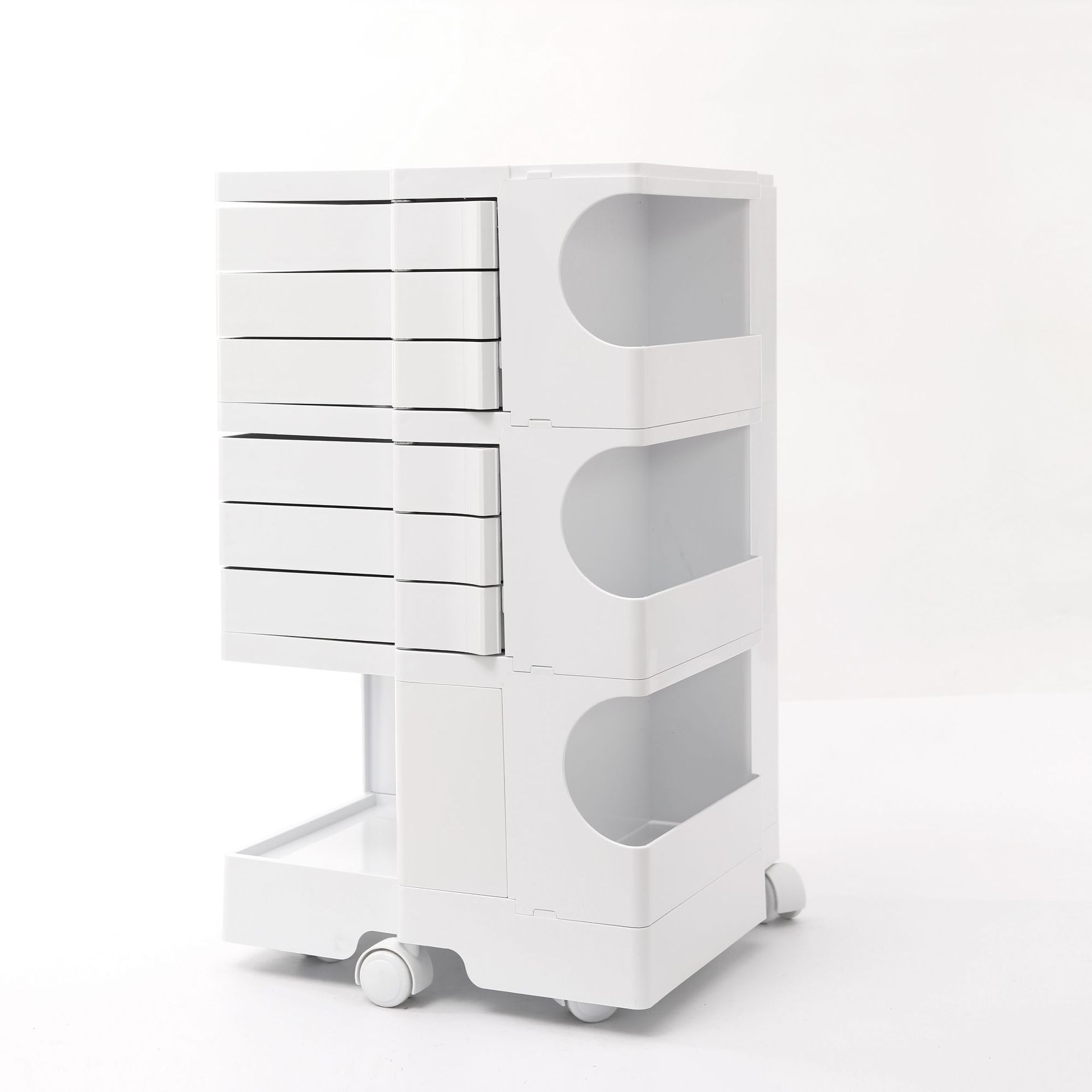 Cool white (3 layers and 6 drawers)