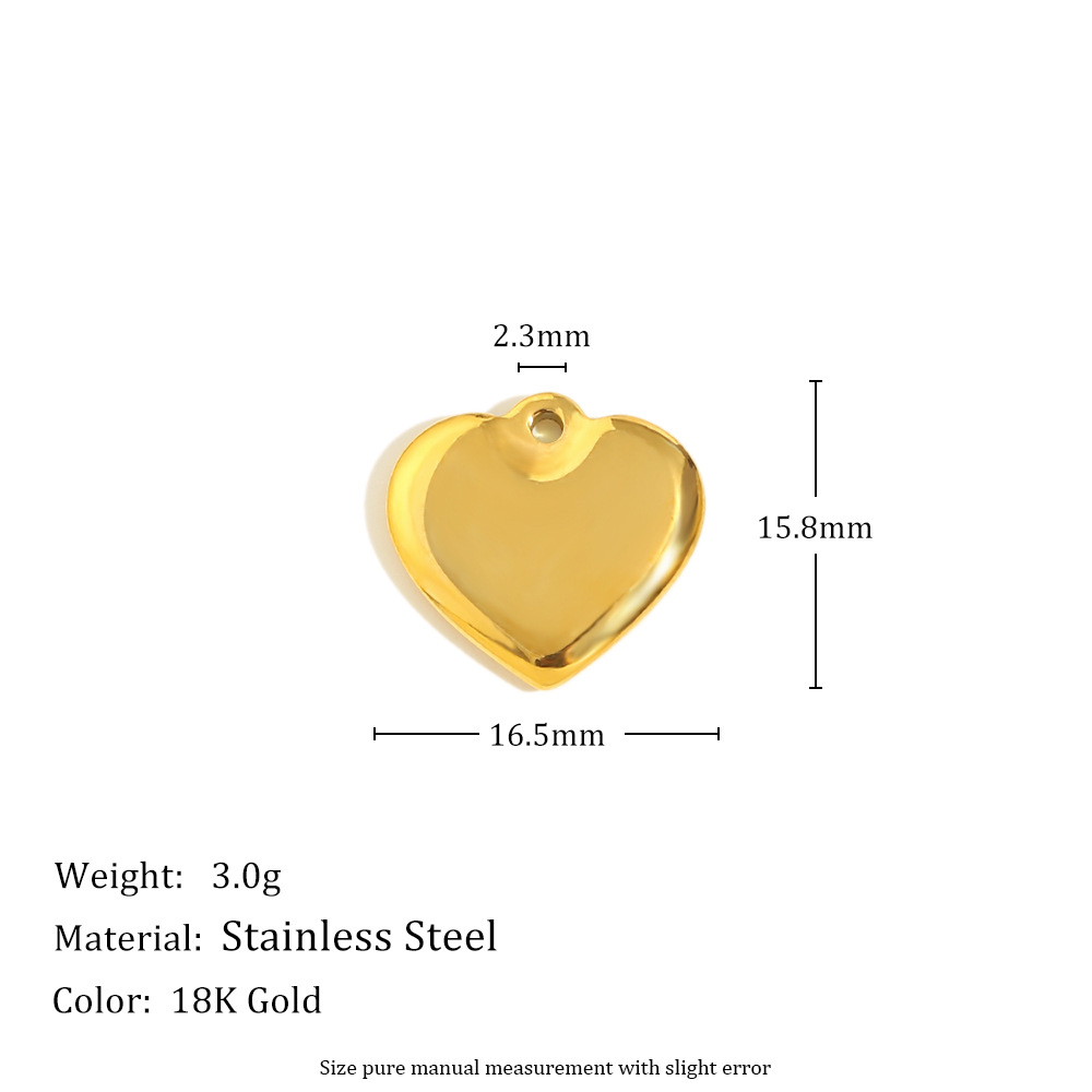 Flat heart pendant-gold