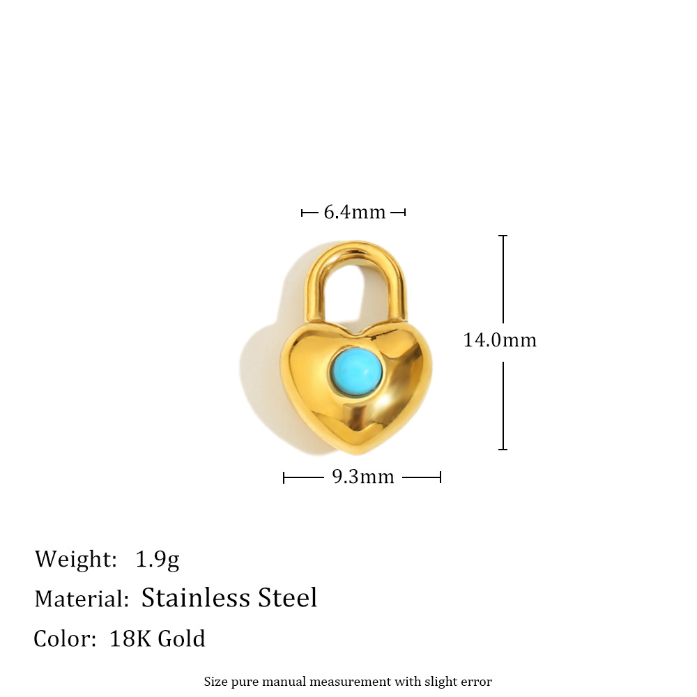 3:Glue bead love pendant-gold