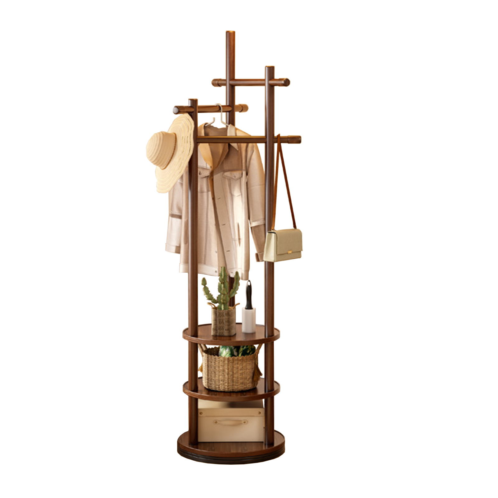 rotating rack walnut color