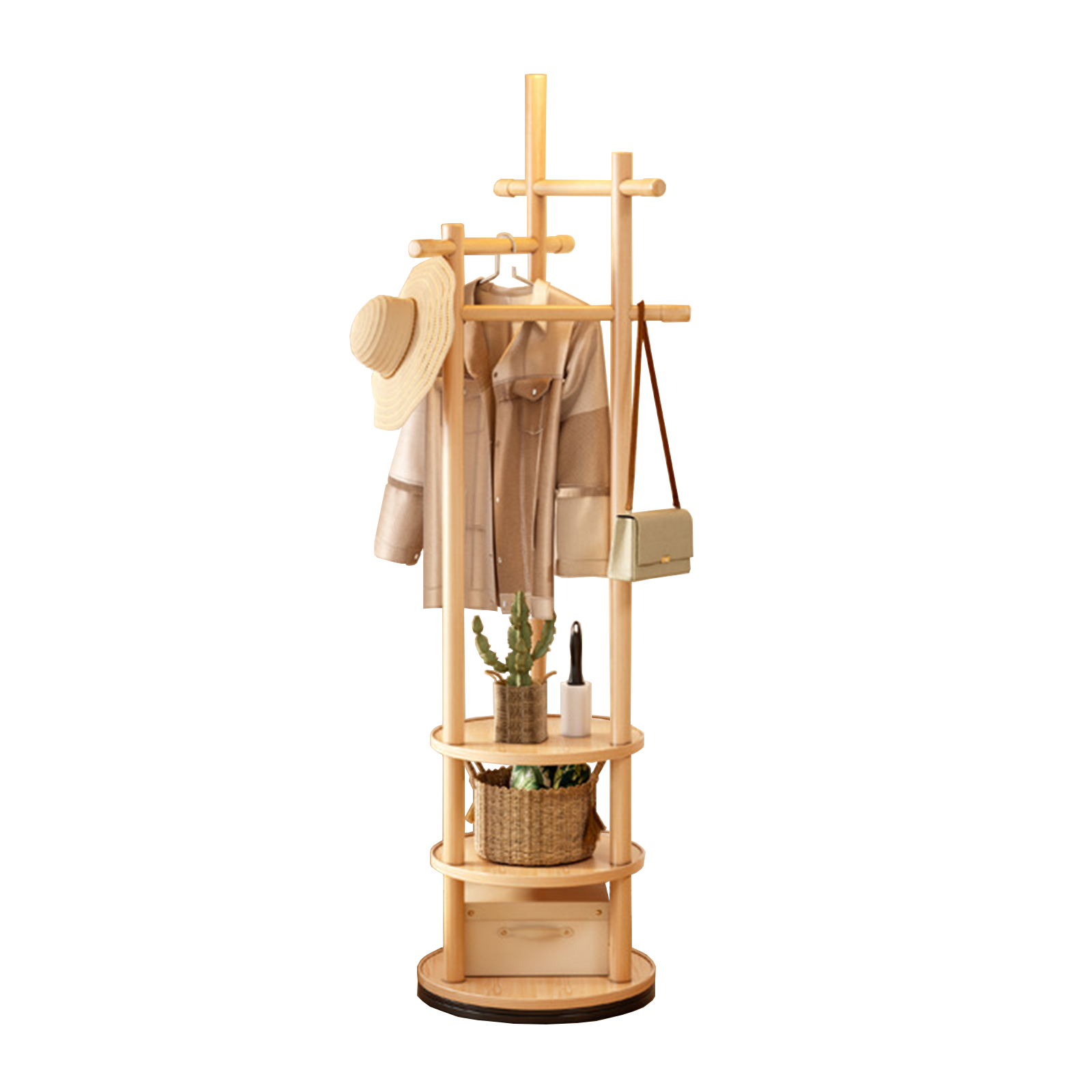 rotating rack wood color