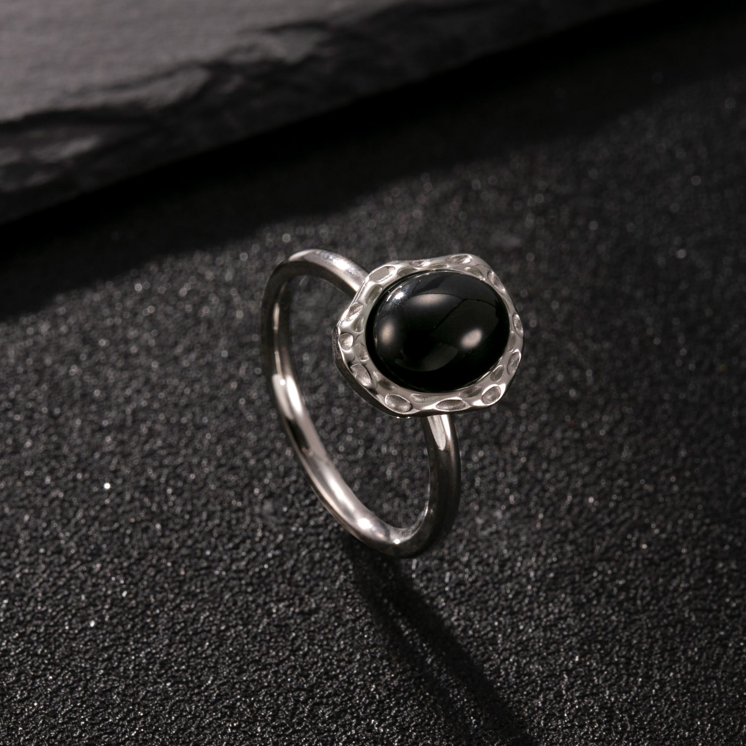 Steel color (black natural stone) US Size #6