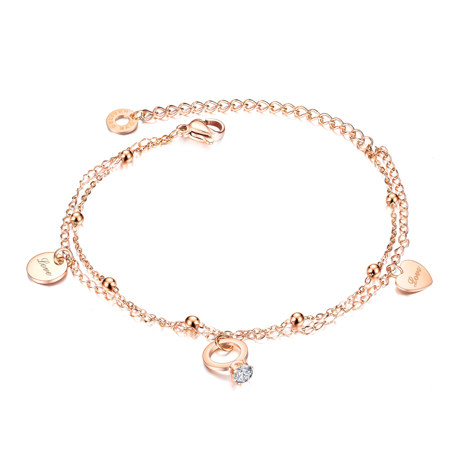 2:rose gold color plated