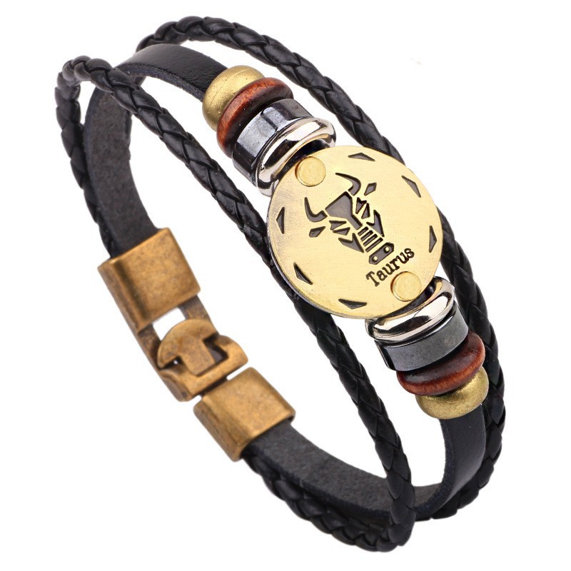 Taurus leather bracelet