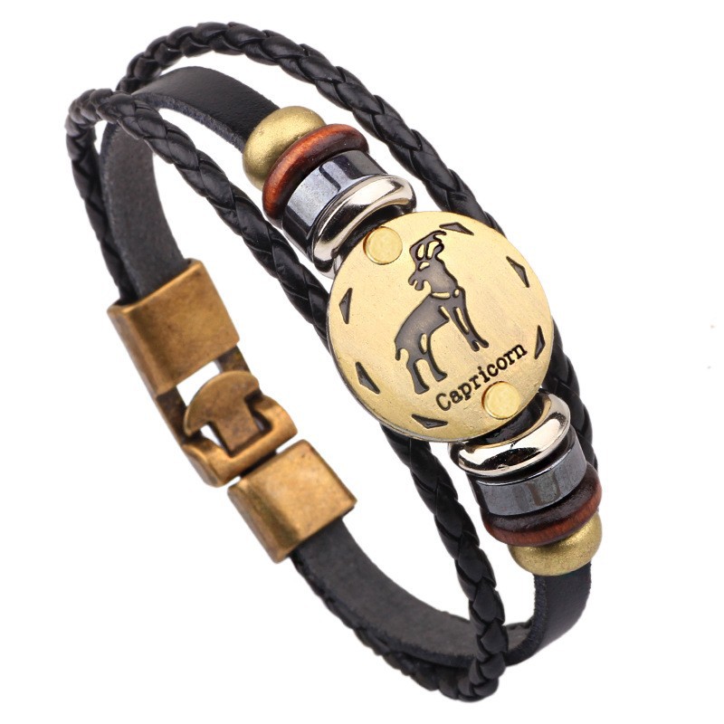 Capricorn cowhide bracelet
