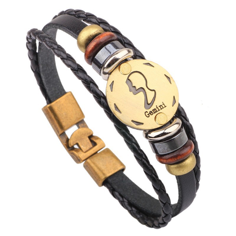 Gemini cowhide bracelet