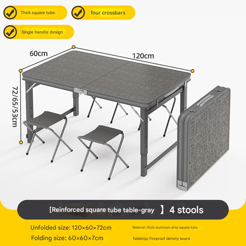 120*60 single table   4 cloth stools