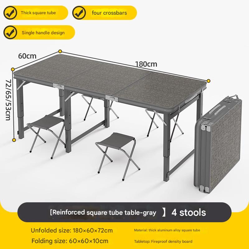 180*60 single table   4 cloth stools