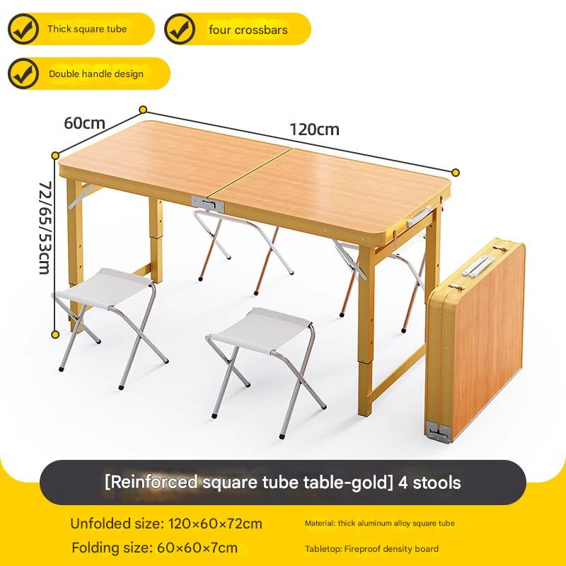 120*60 single table   4 cloth stools