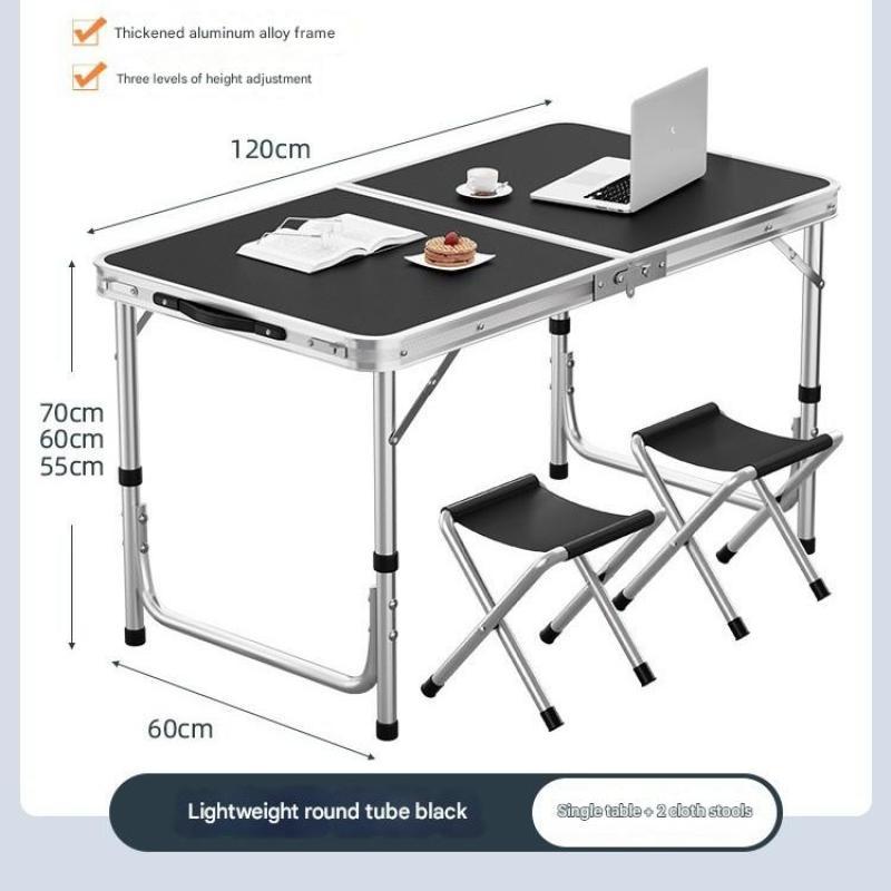 [Round tube type 120cm]-Tike black  2 cloth stool