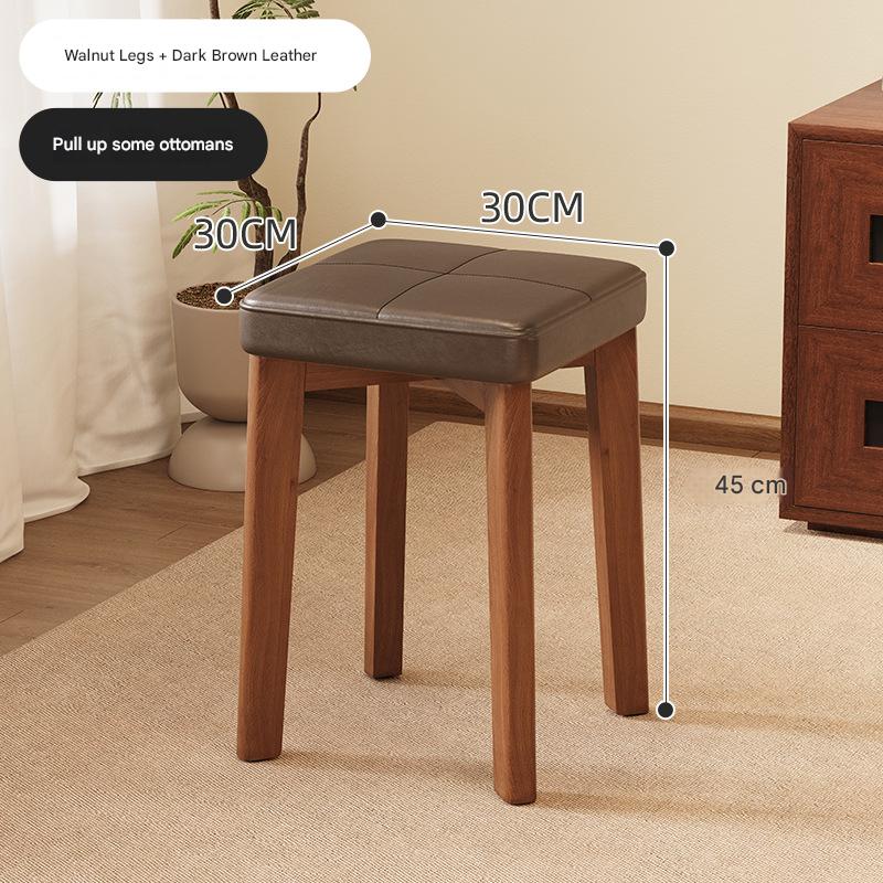 Walnut legs   dark brown leather