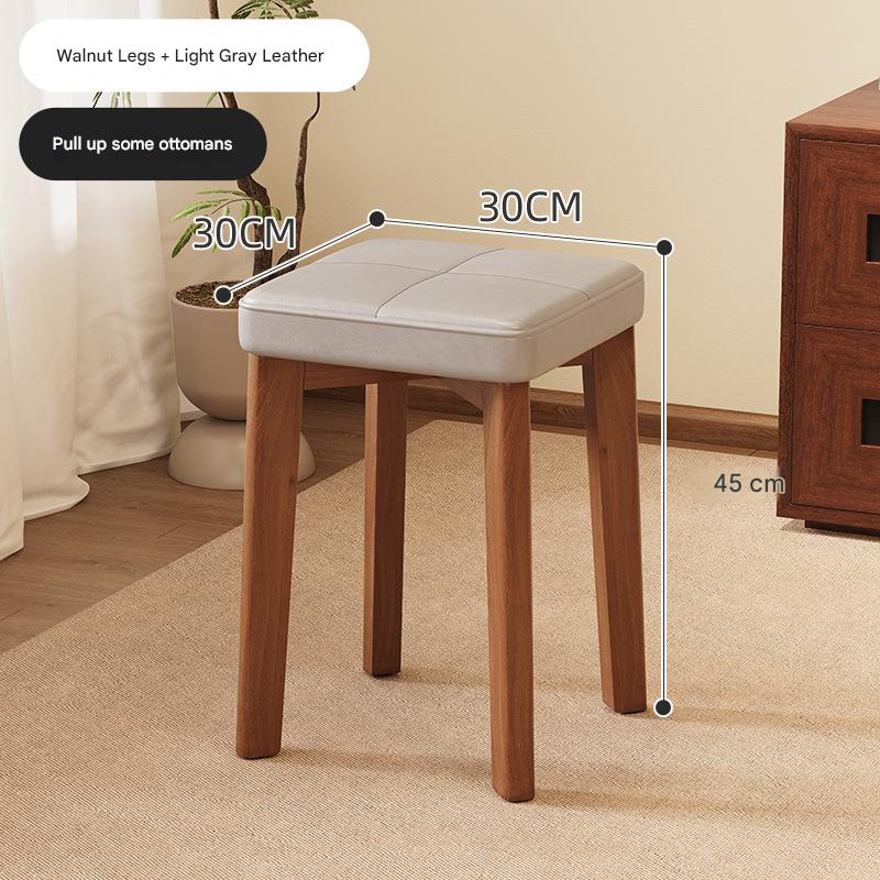 Walnut legs   light gray leather