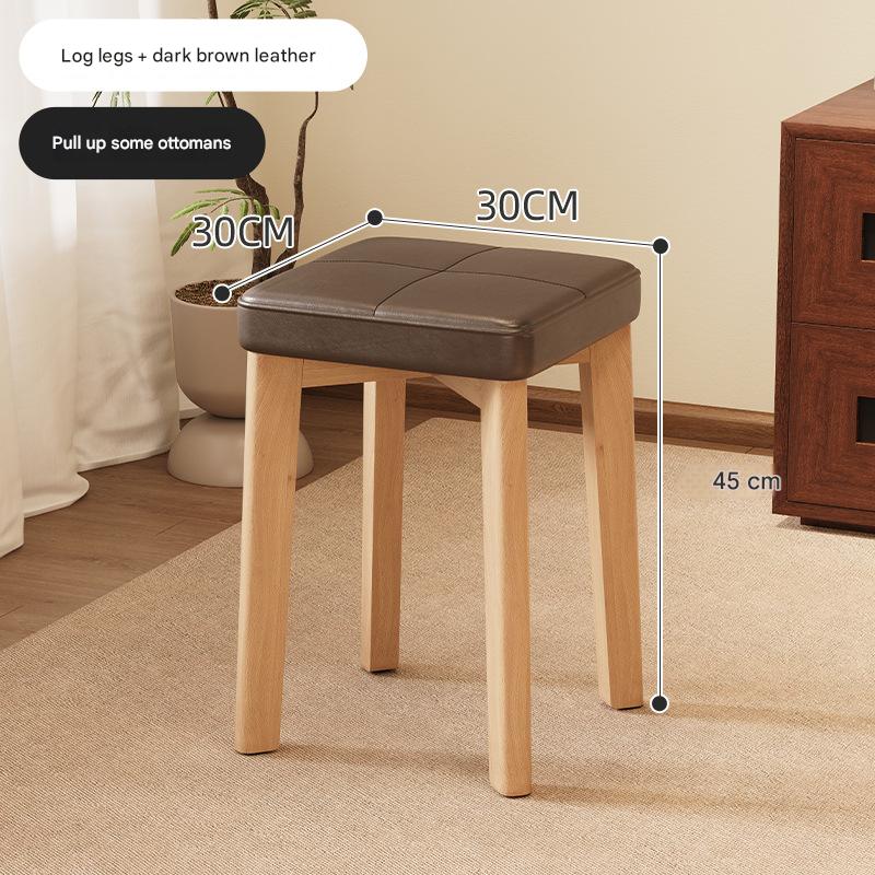 Solid wood legs   dark brown leather
