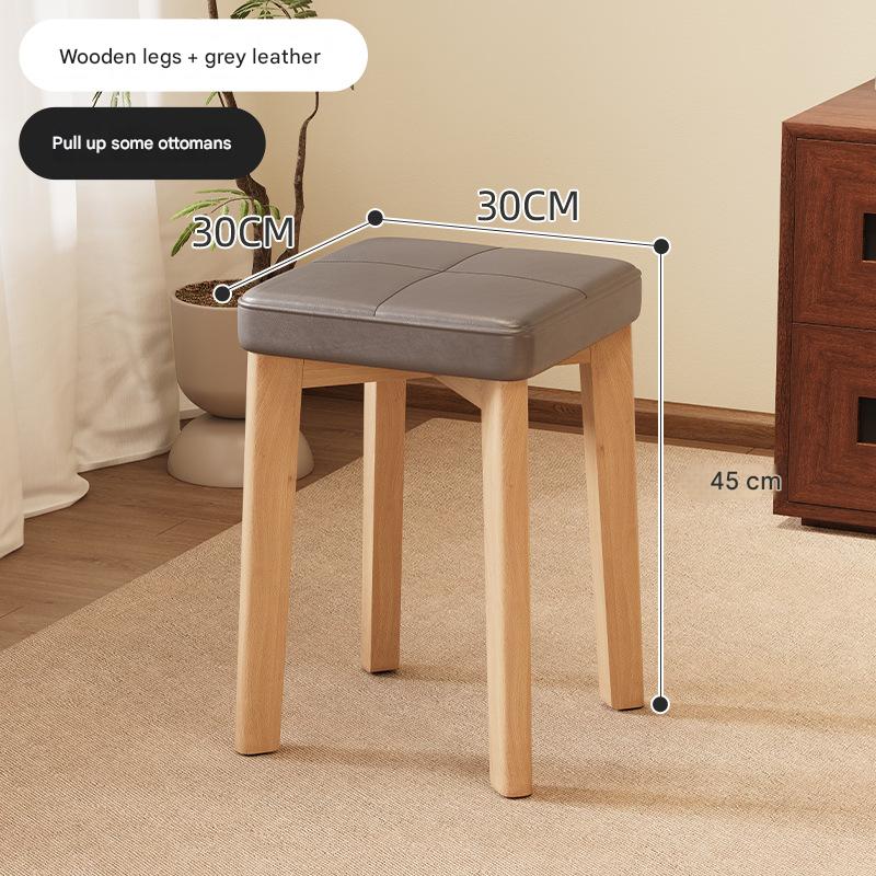 Solid wood legs   gray leather