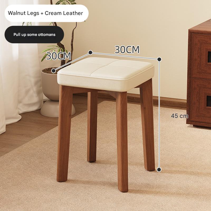 Walnut legs   milk white leather