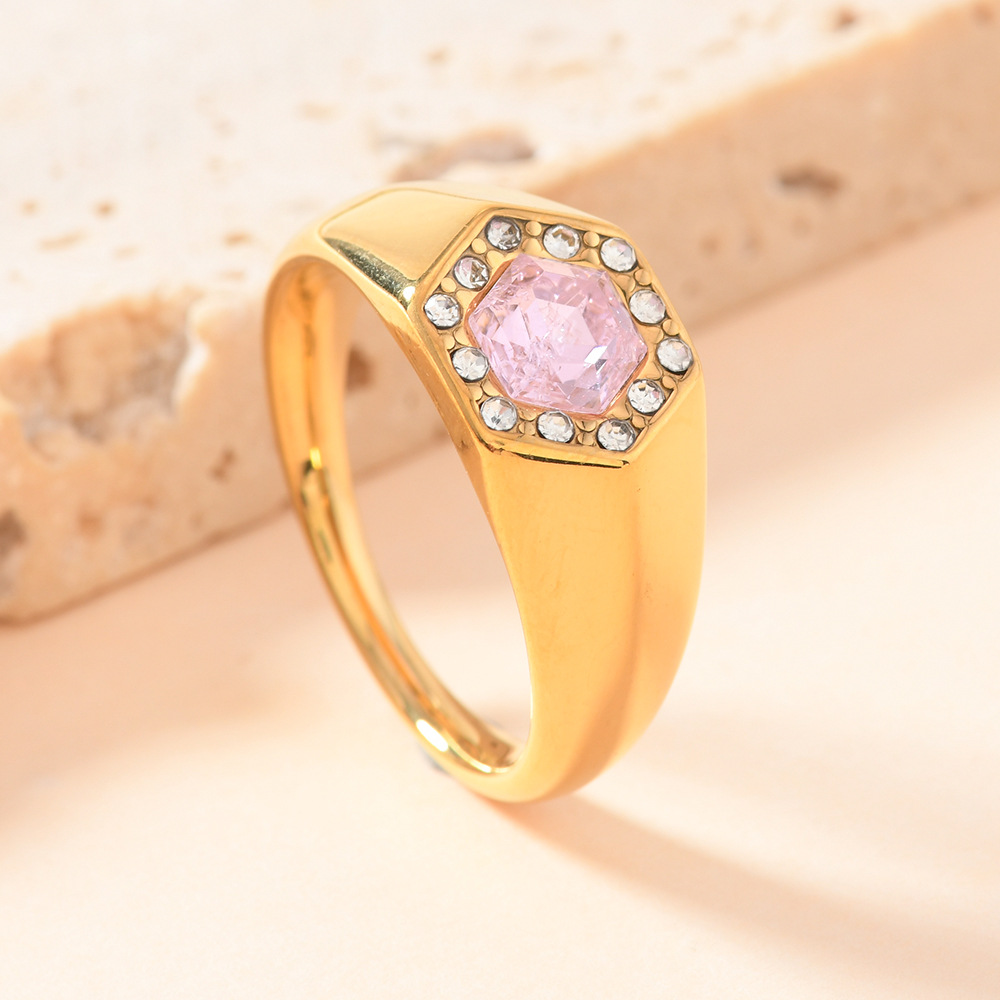 1:Gold (set with pink diamonds)