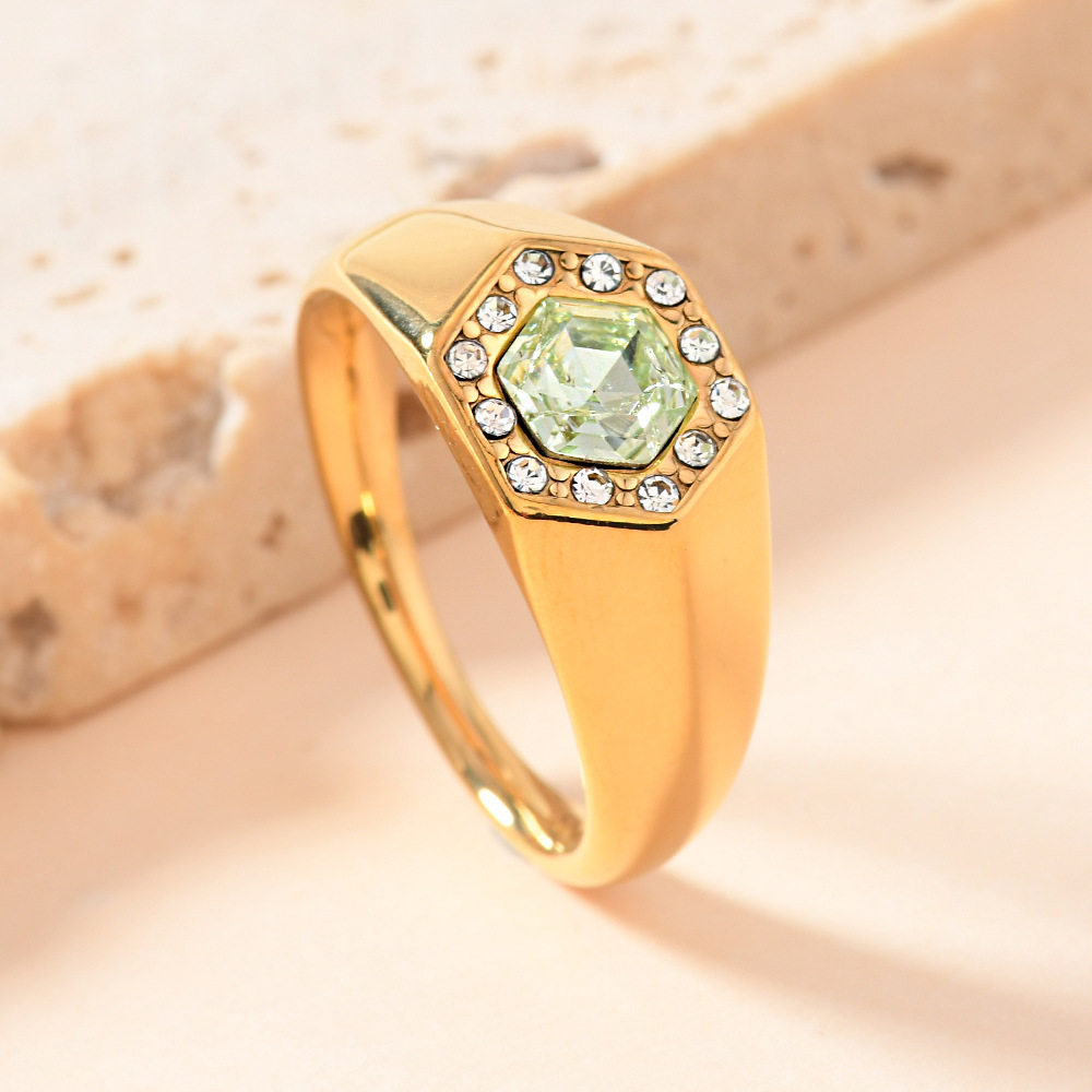 5:Gold (set with green diamonds)