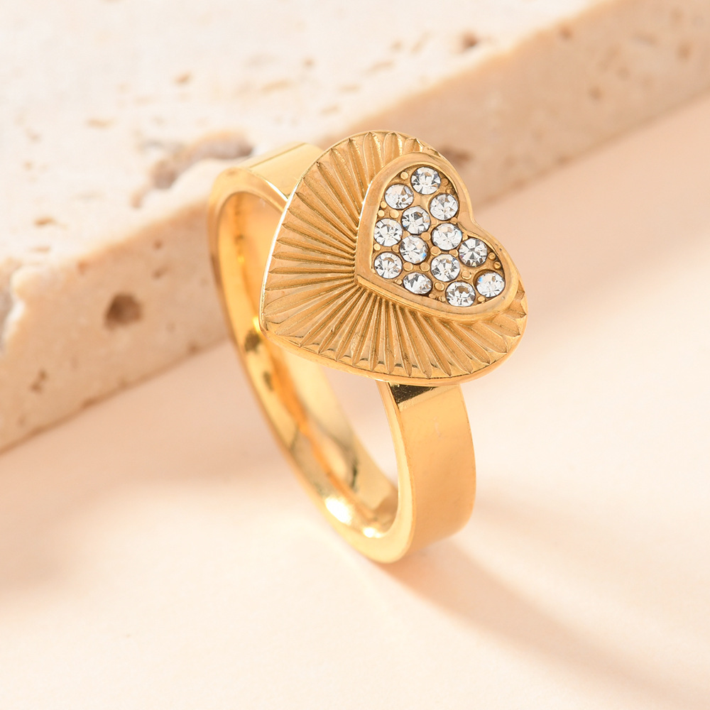 Gold (diamond heart) US Size #6