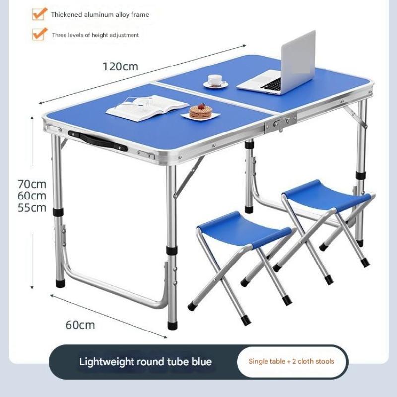 [Round tube type 120cm]-sea blue  2 cloth stool