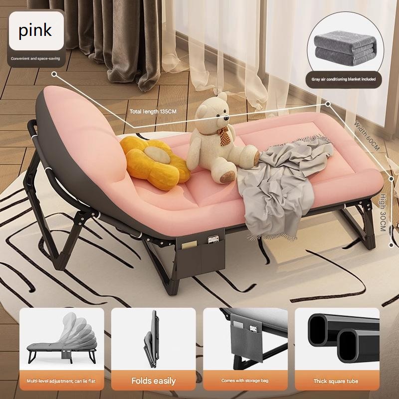 pink with gray blanket