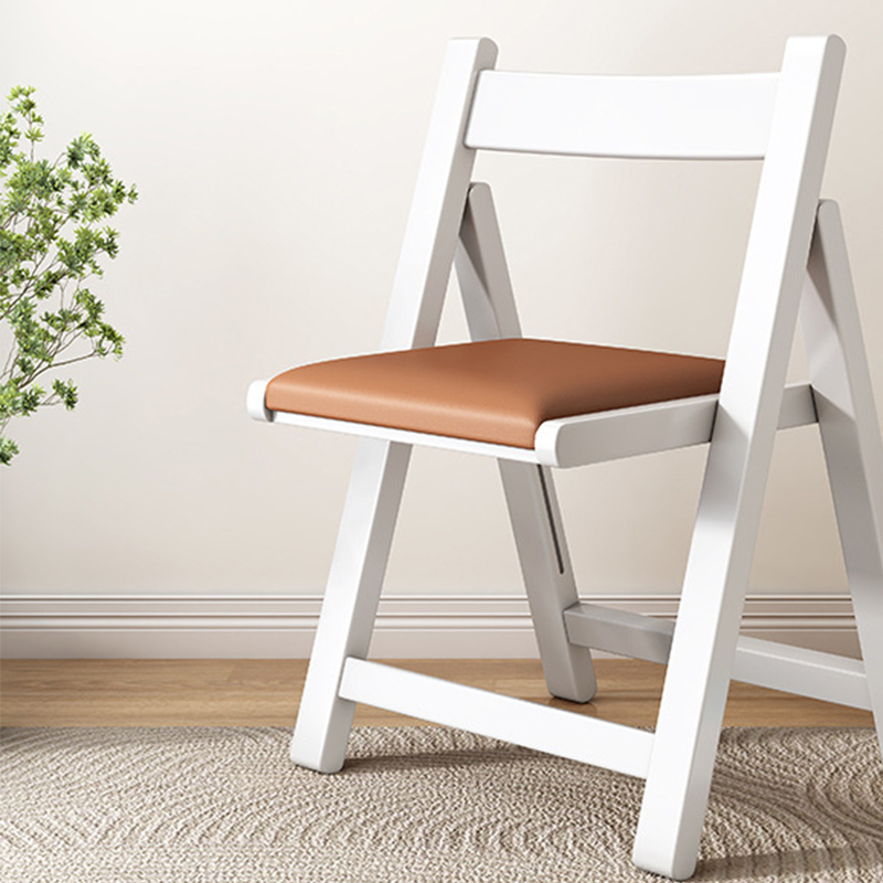 White wooden frame   brown leather