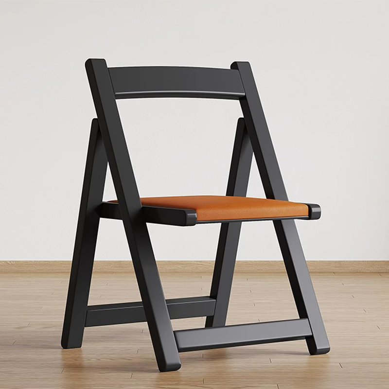 Black wooden frame   brown leather