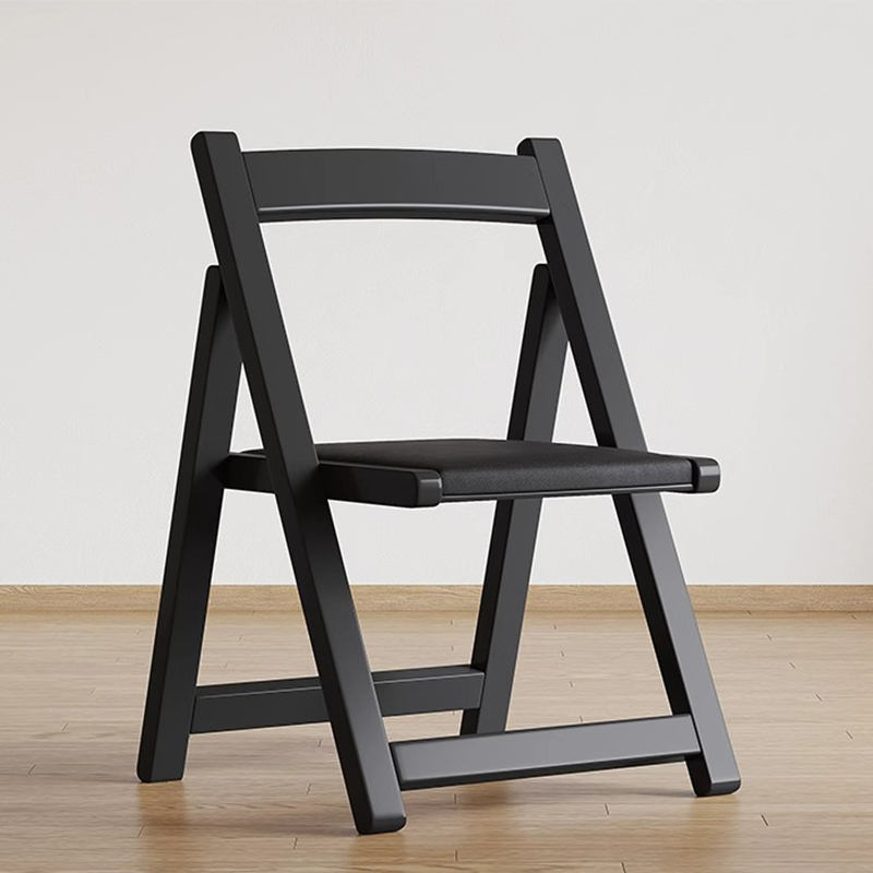 Black wooden frame   black leather