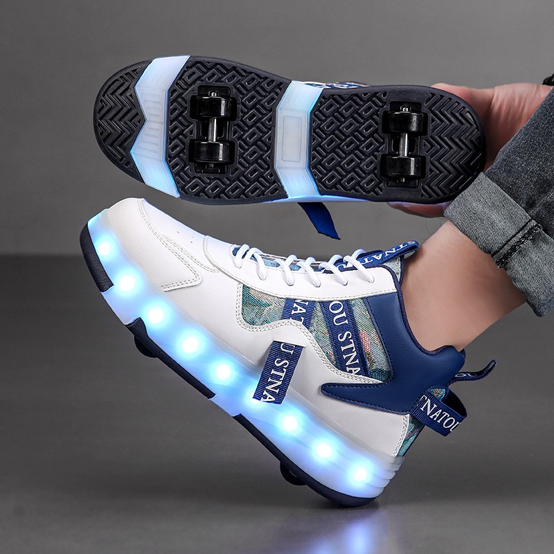 8888 Four-wheel with lights, white and blue