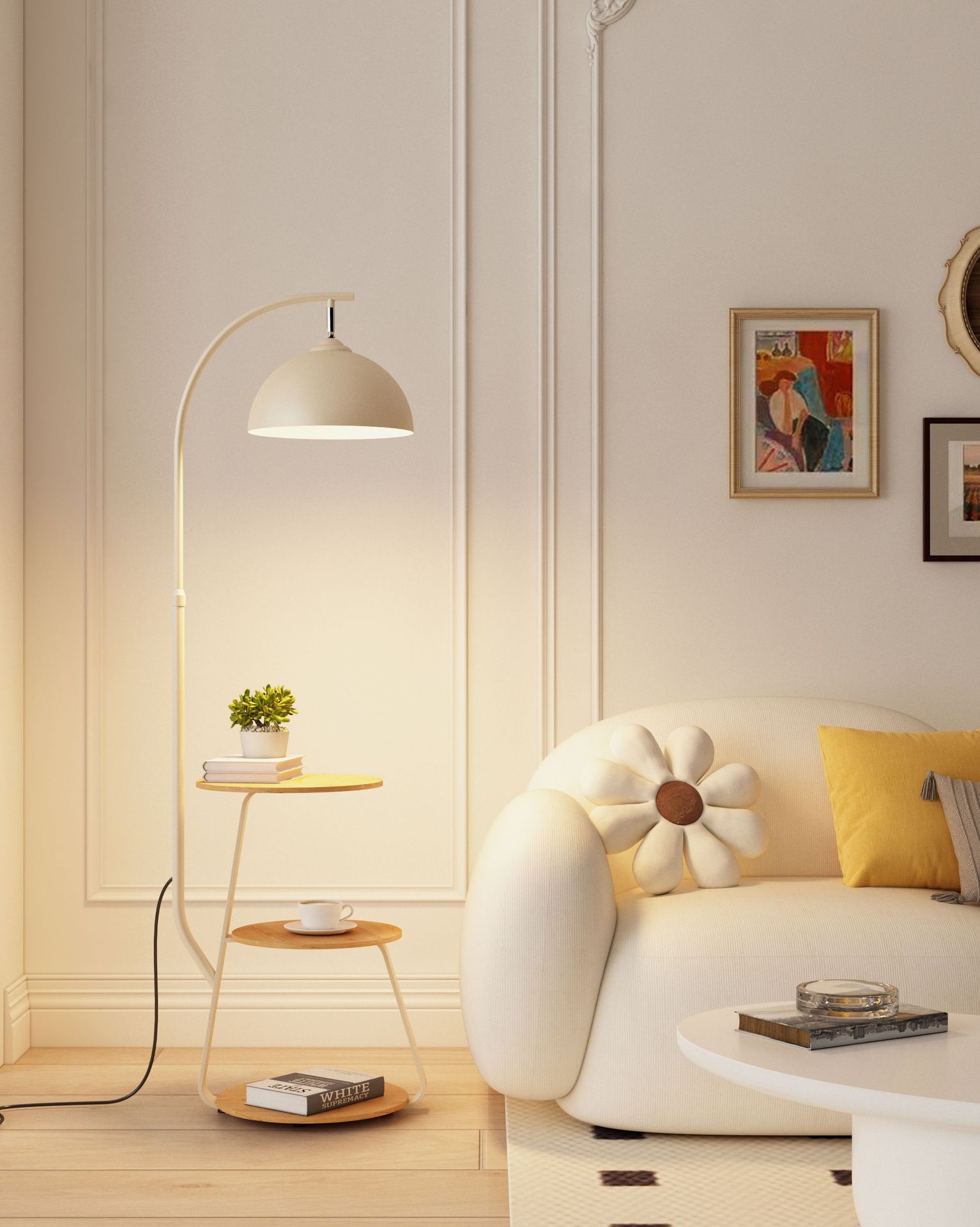 Cream color   wood color desktop