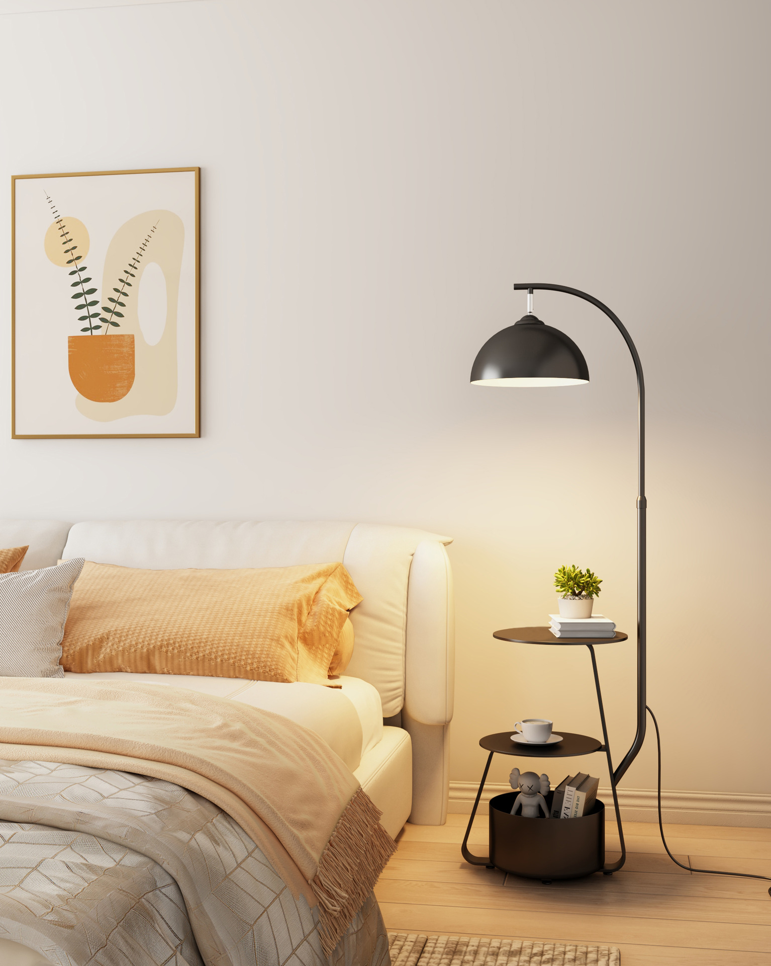 Black   walnut desktop   storage bucket