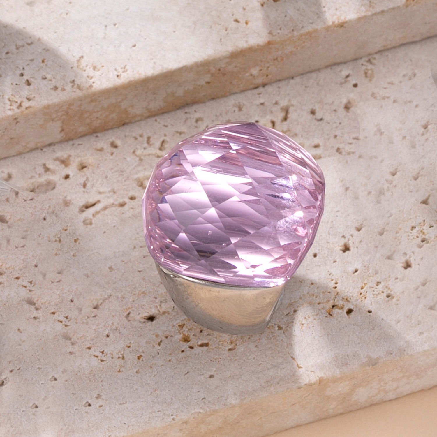 Steel color-pink zircon US Size #7