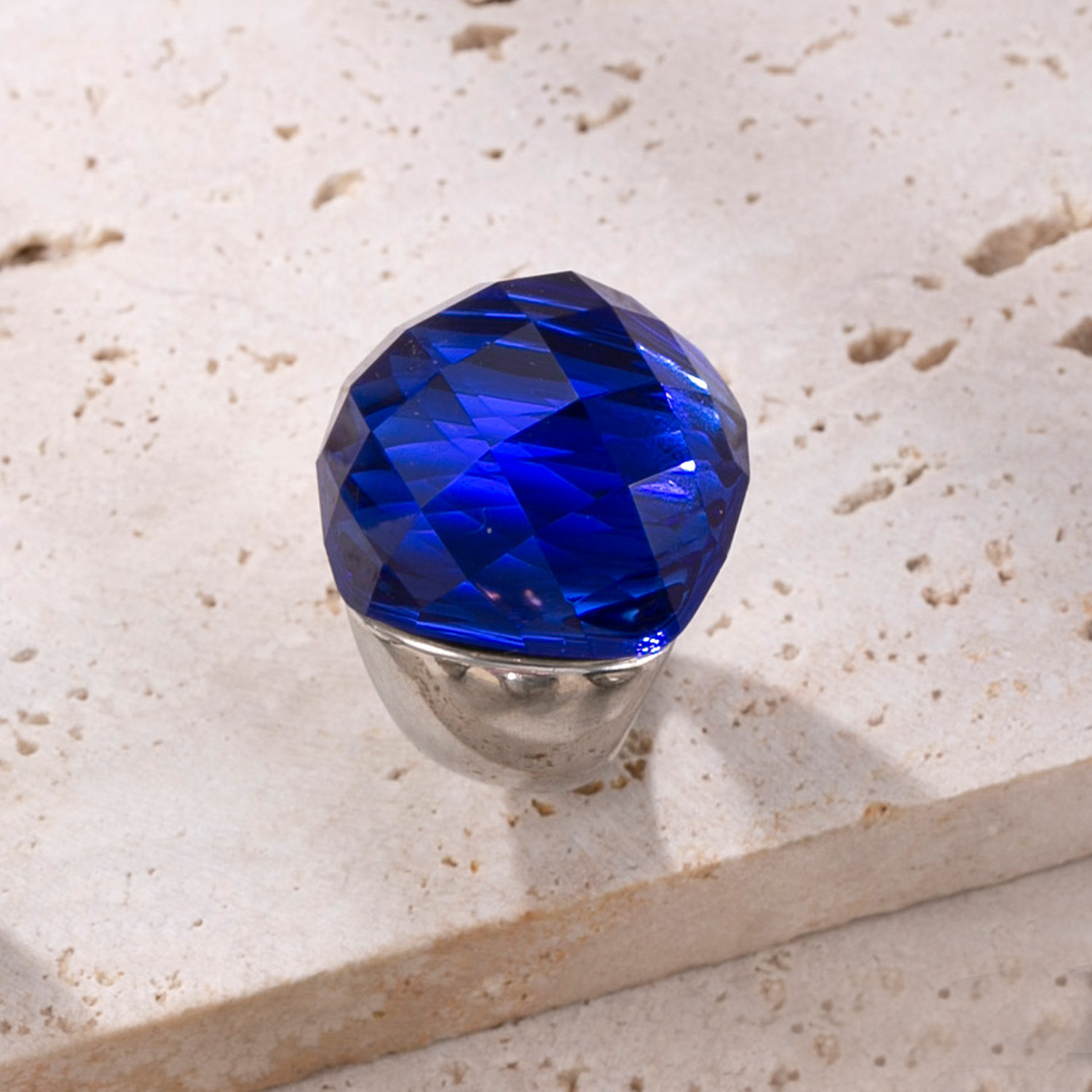 Steel color-blue zircon US Size #6