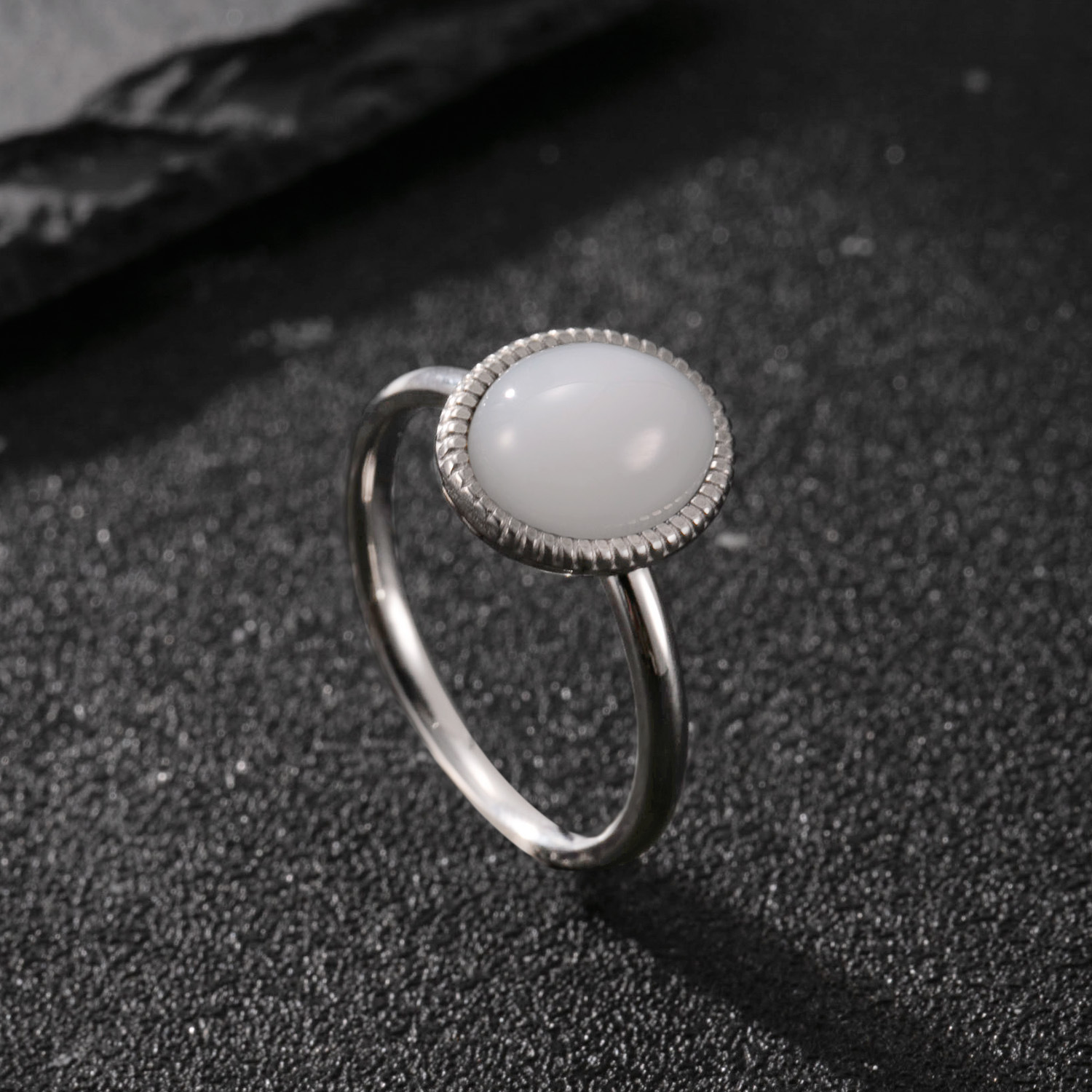 Steel color (white natural stone) US Size #6