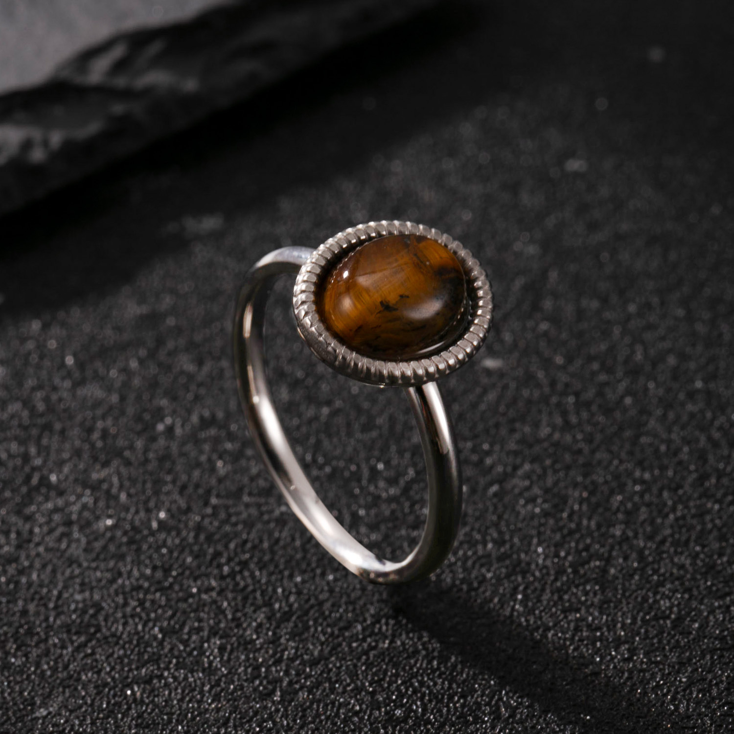 Steel color (brown natural stone) US Size #8