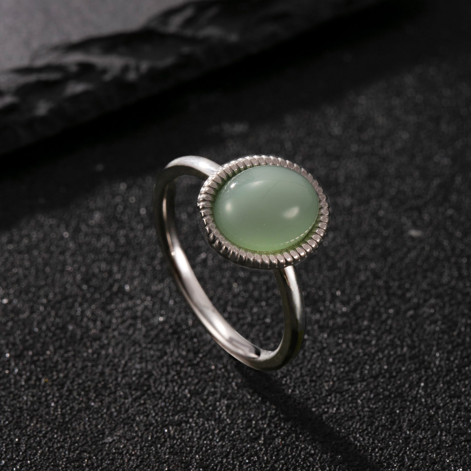 Steel color (light green natural stone) US Size #8