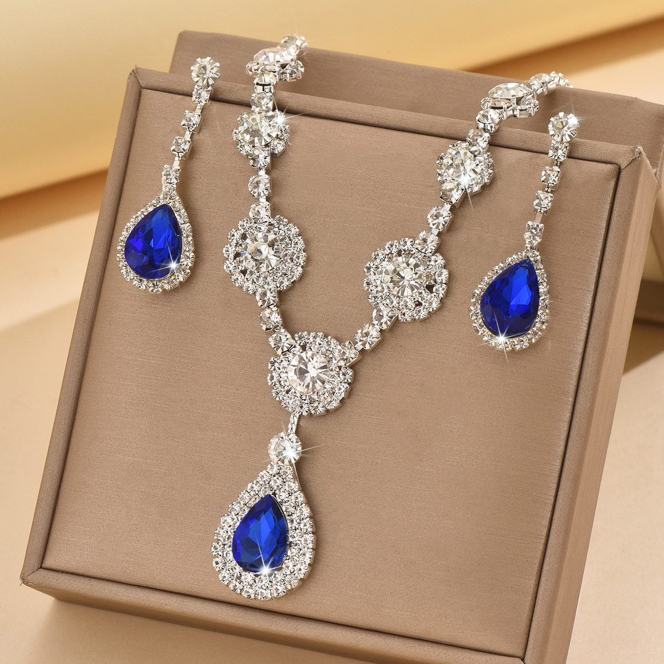 1:silver sapphire blue suit