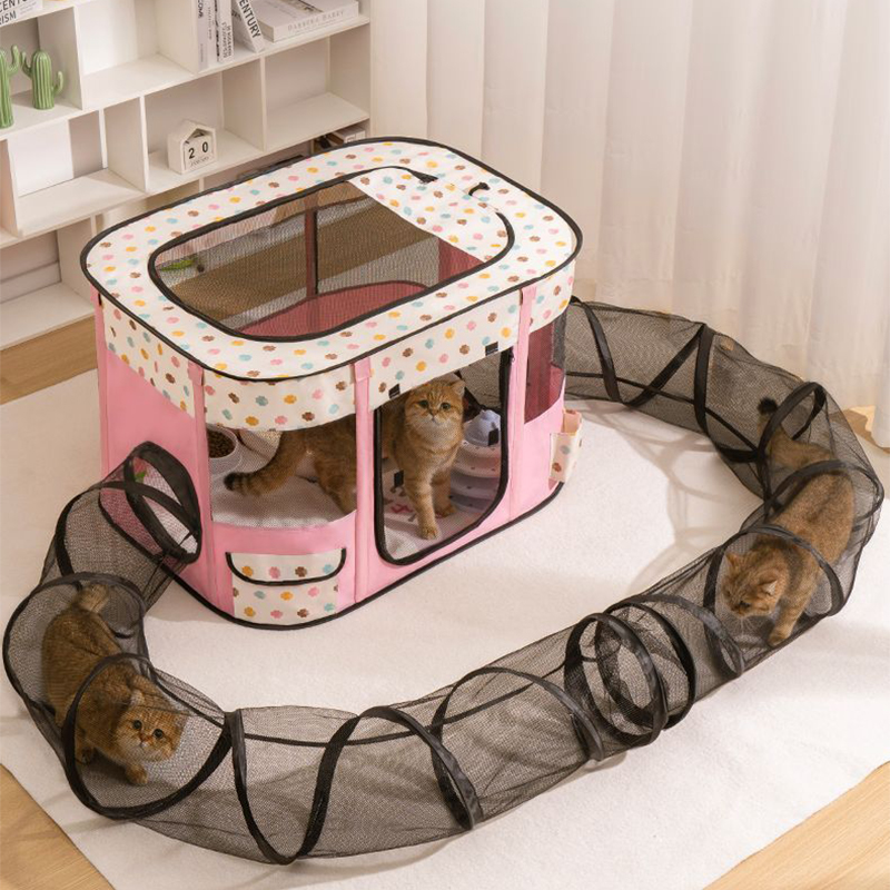 Pink with tunnel/90*70*60cm