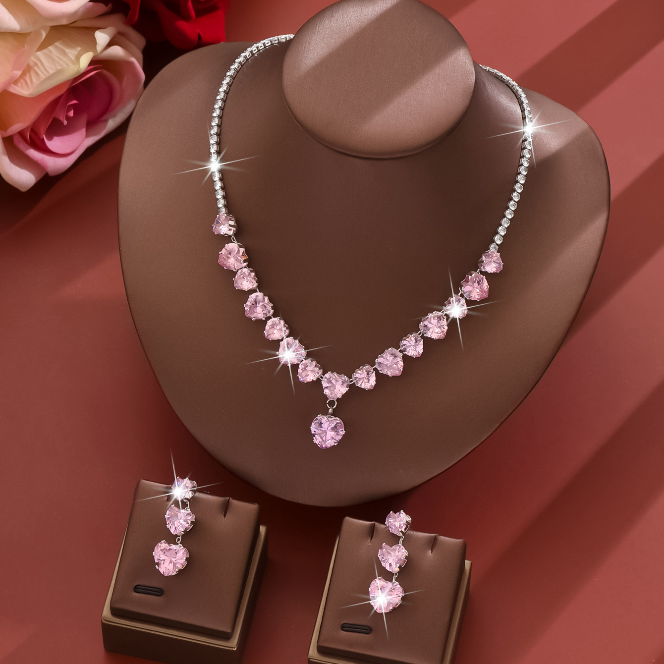 3:pink necklace   earrings