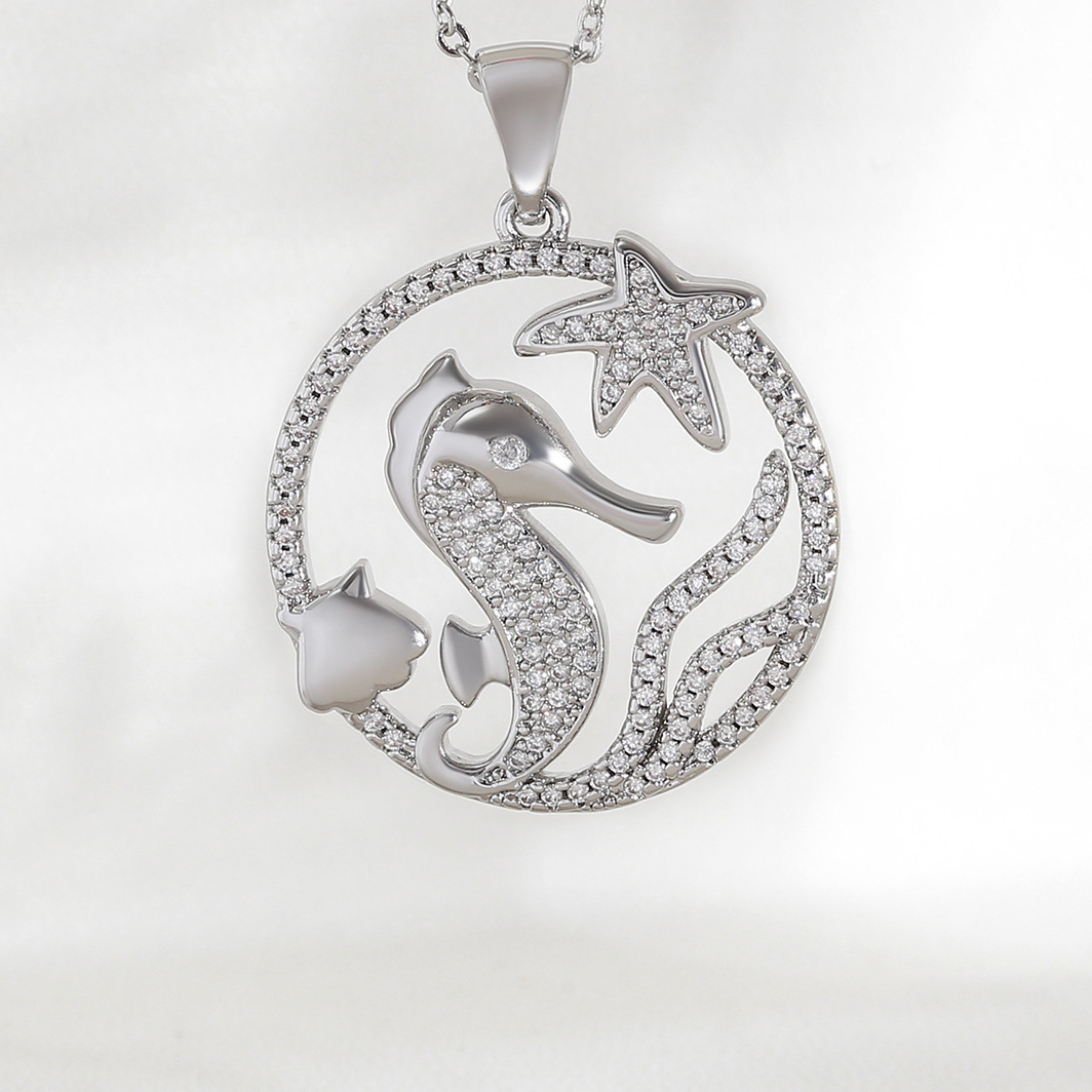 4:White gold pendant