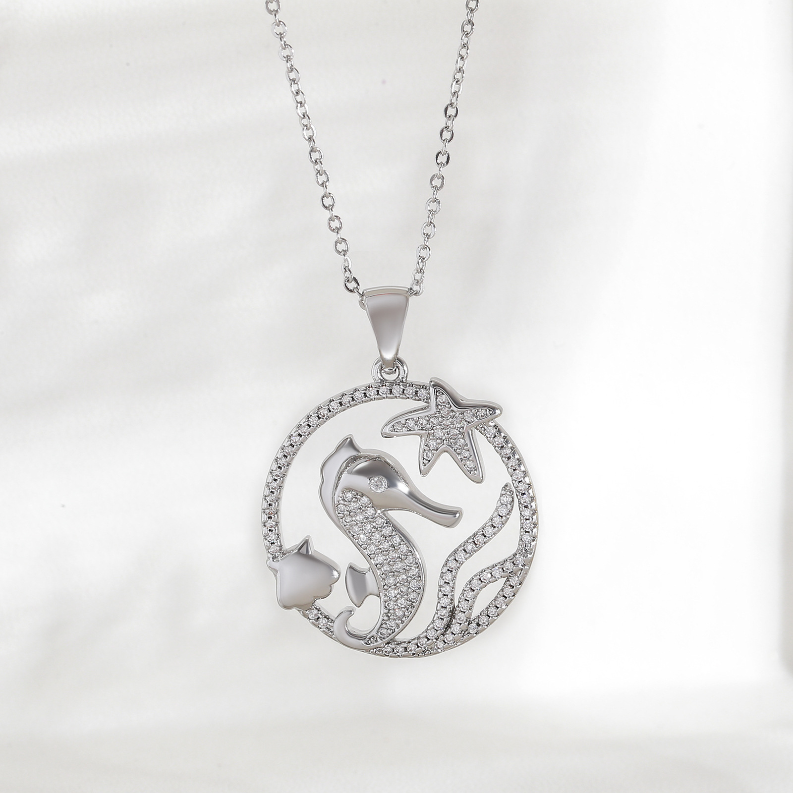 2:White gold necklace