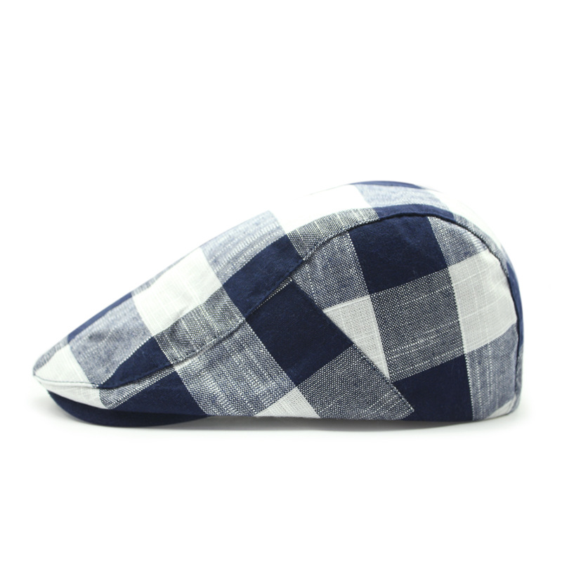 Latticed style-navy blue and white