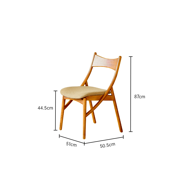 Wood color-turmeric velvet cushion (rubber wood)