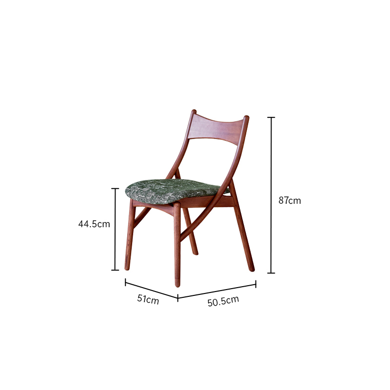 Cherry-green cotton and linen print (rubber wood)