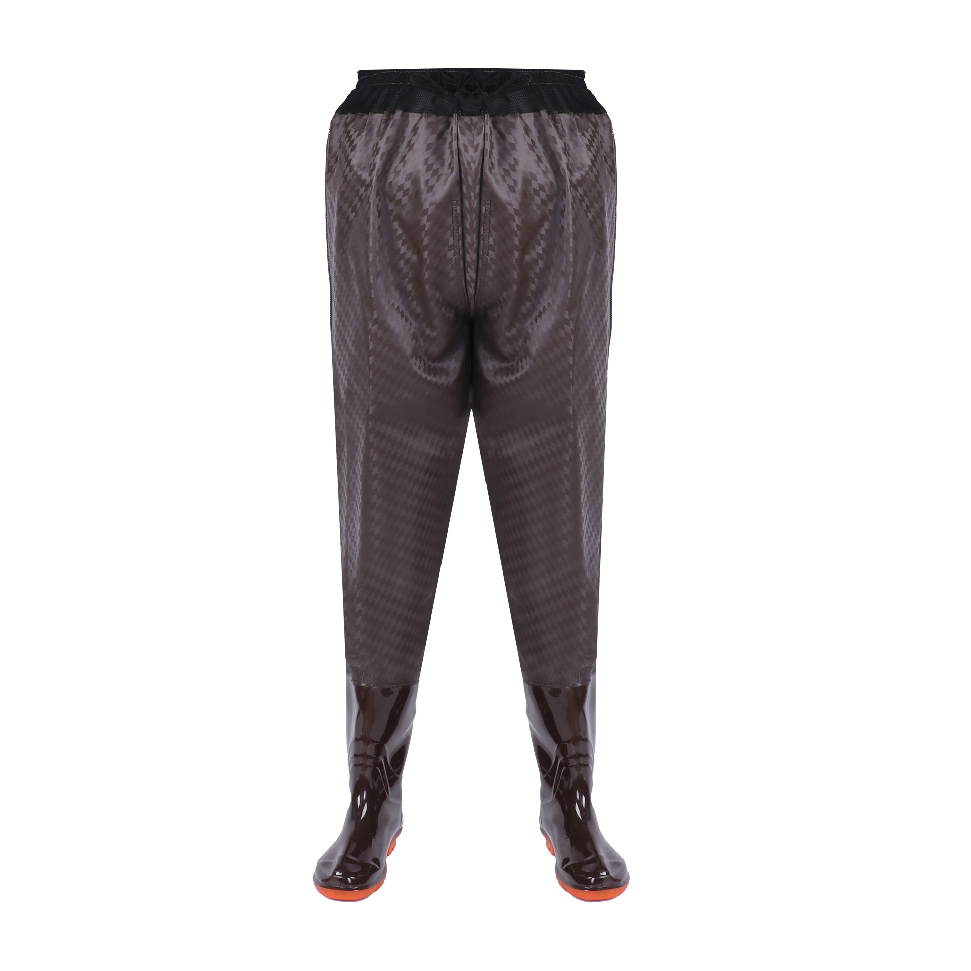 Coffee rhombus waist pants