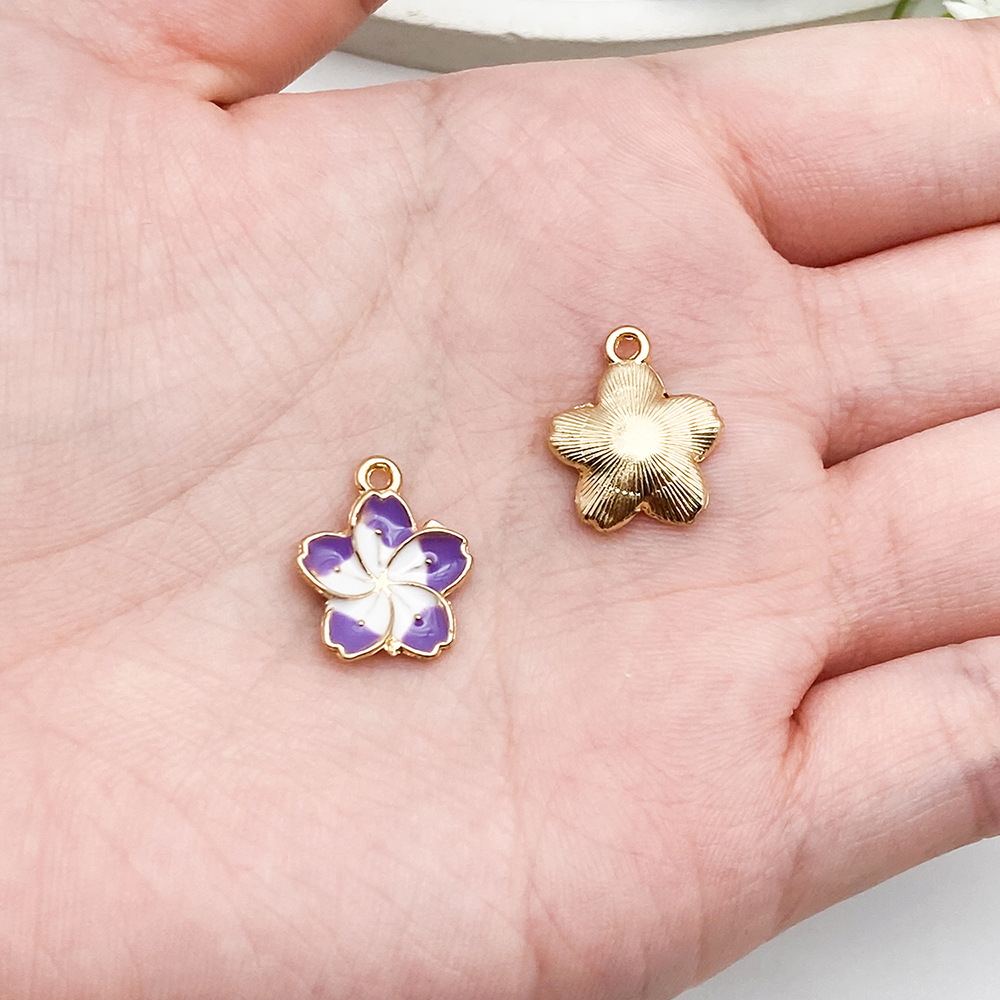 5:1 purple drip daisies 16x13mm-19629-0.7g