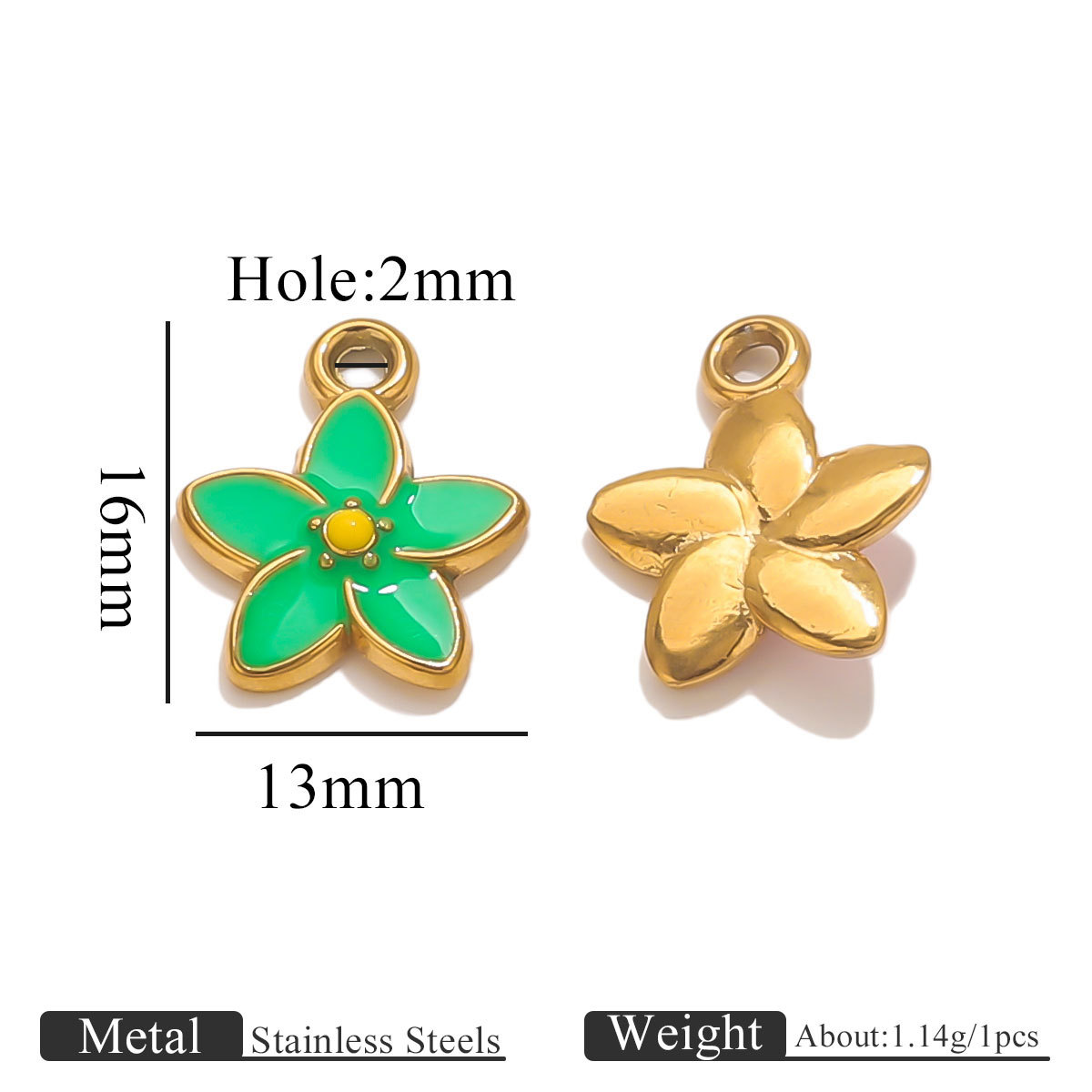 Five-leaf flower pendant-green